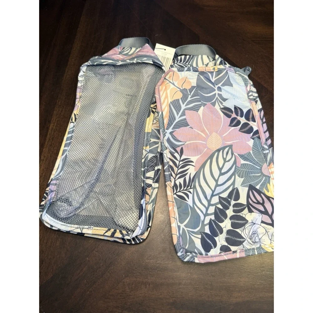 Vera Bradley Packable Shoe Organizers Set Of Two Palm Floral NWT